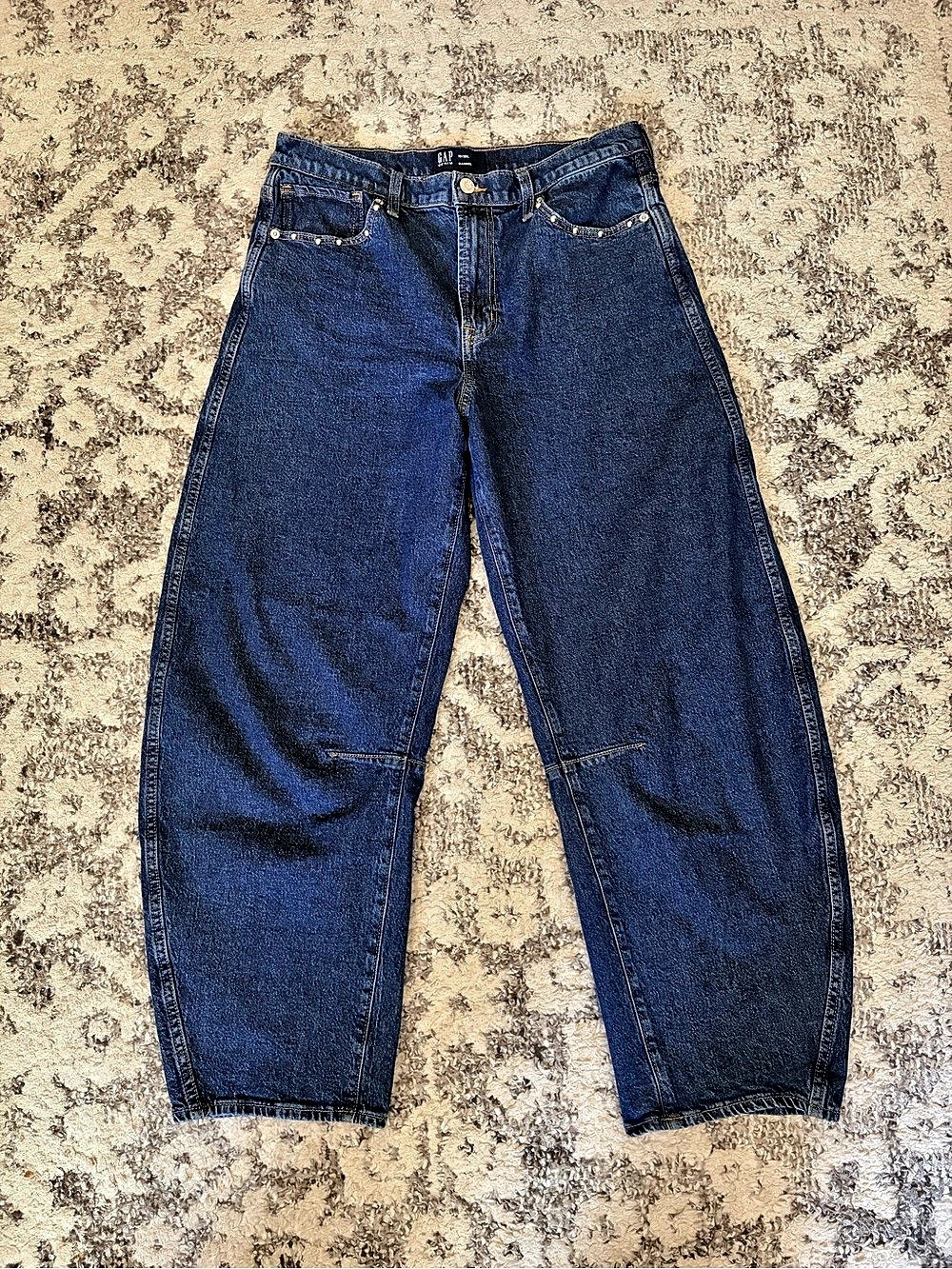 Gap High Rise Studded Barrel Jeans Waist 10/30L Blue